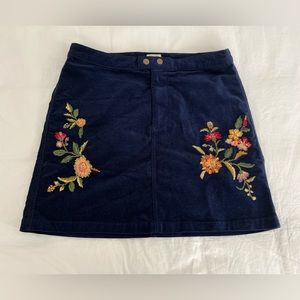 Navy embroidered corduroy skirt - Mossimo size 10